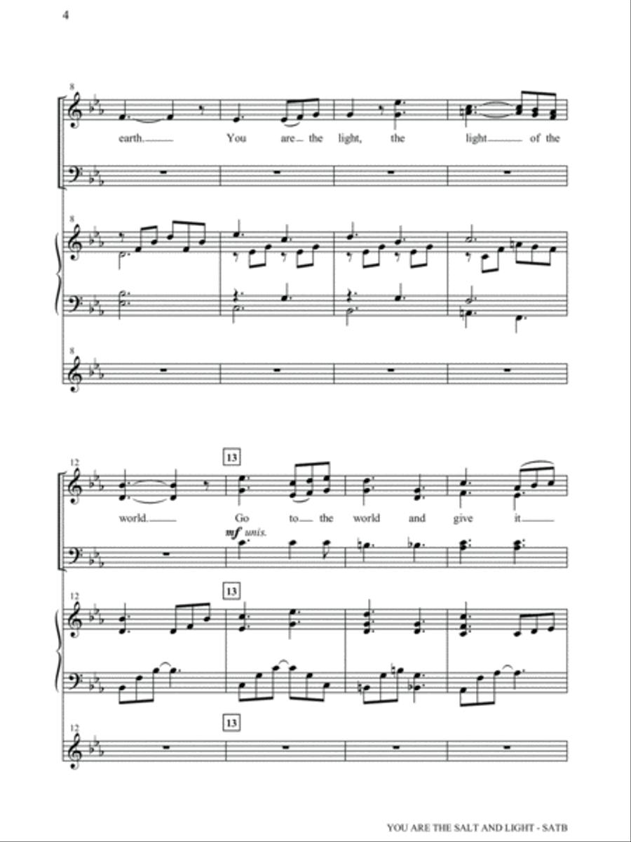 You Are The Salt And The Light 4-Part scores gallery preview page 2
