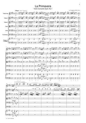 Vivaldi La Primavera Violin Concerto Op.8, No.1, for string orchestra, SV001