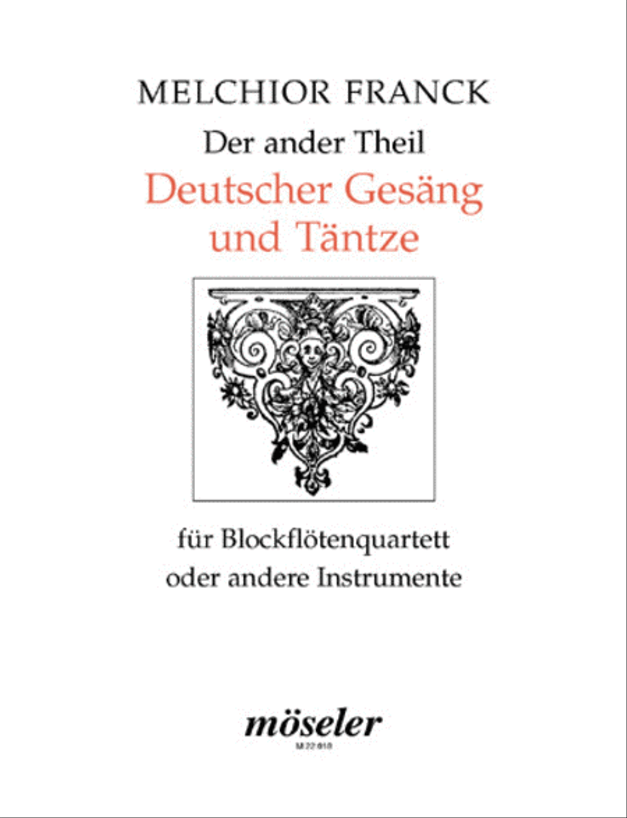 Der ander Theil Deutscher Gesang und Tantze 4-Part scores gallery preview page 1