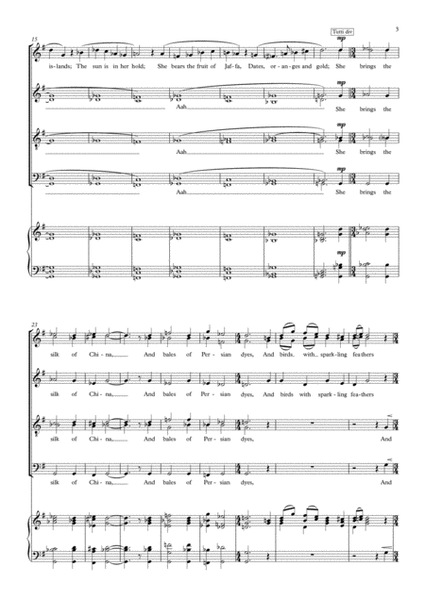A Ship Sails up to Bideford (a capella SATB) image number null