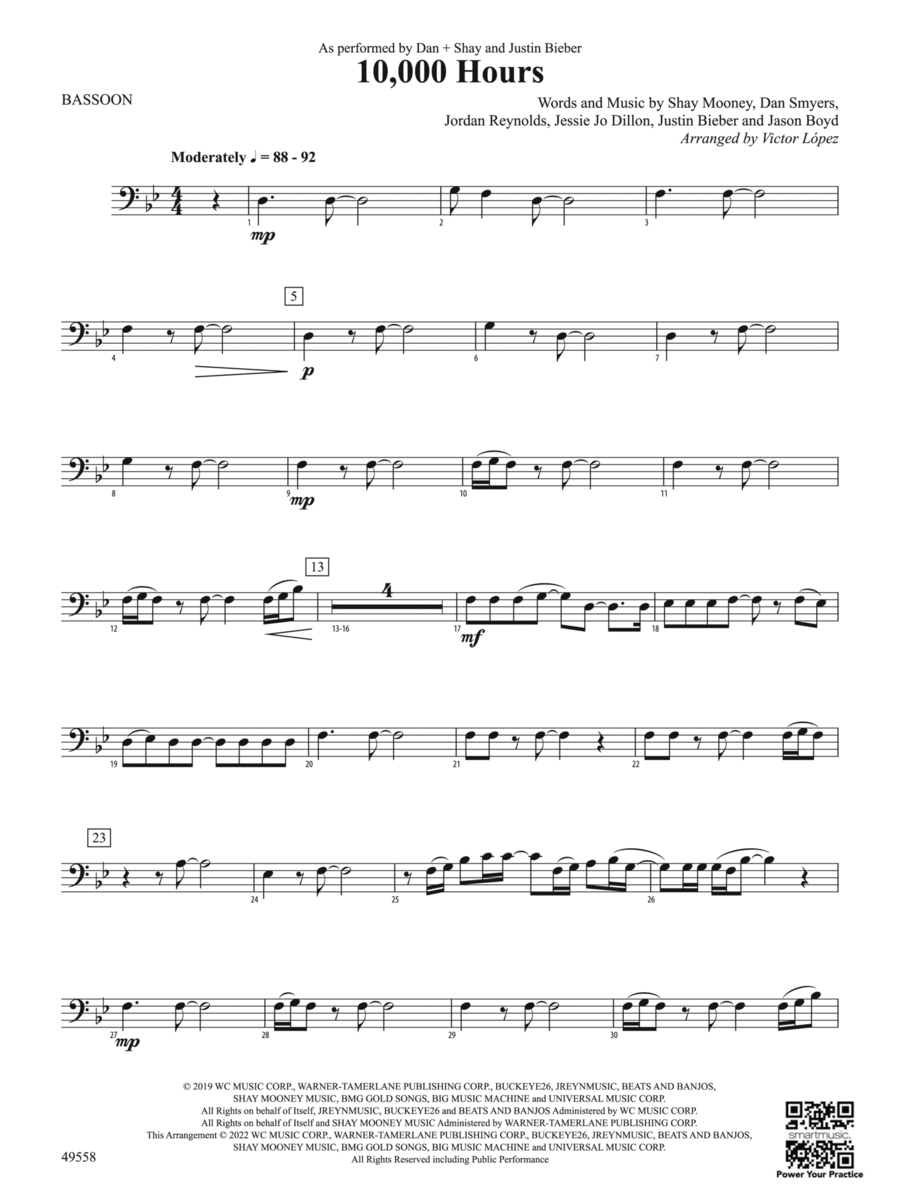 10,000 Hours: Bassoon 10,000 Hours: Bassoon Concert Band scores gallery preview page 1