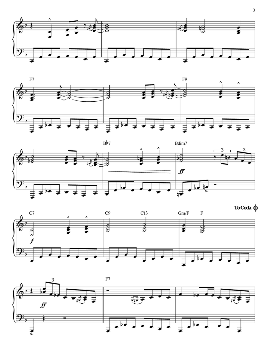 Blue Christmas [Jazz version] (arr. Brent Edstrom) Piano Solo scores gallery preview page 3