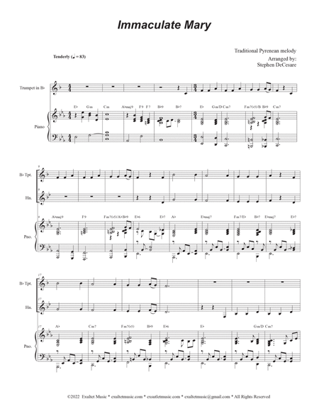 Immaculate Mary (Duet for Bb-Trumpet and French Horn) (Easy Version) image number null