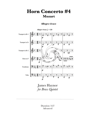 Book cover for Horn Concerto #4 Finale for Brass Quintet