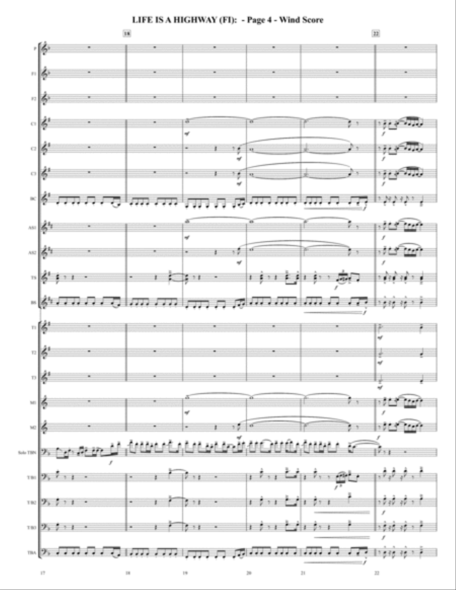 Life Is A Highway Marching Band scores gallery preview page 4