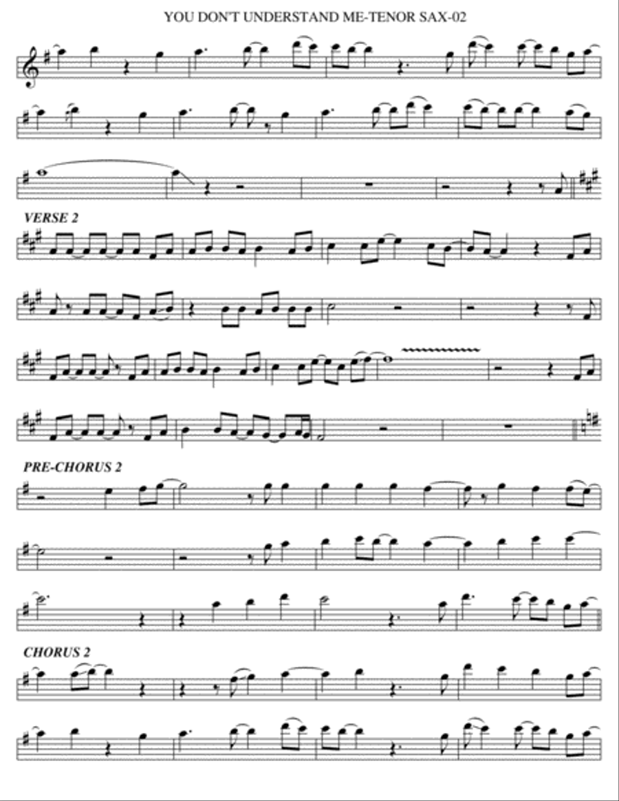 You Don't Understand Me Tenor Saxophone scores gallery preview page 2
