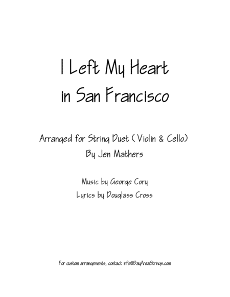 I Left My Heart In San Francisco image number null