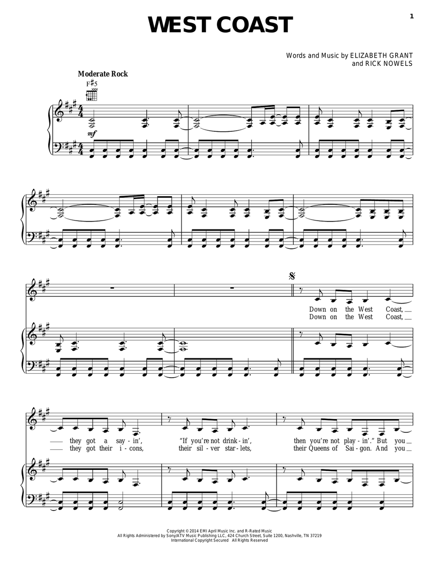 West Coast West Coast Acoustic Guitar scores gallery preview page 1