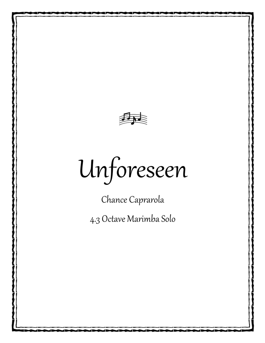 Unforeseen - 4.3 Octave Marimba Solo 3-Octaves scores gallery preview page 1