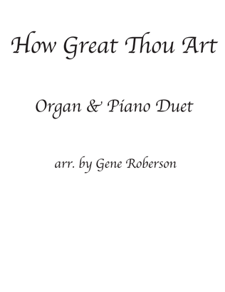How Great Thou Art Advanced Organ Piano Duet