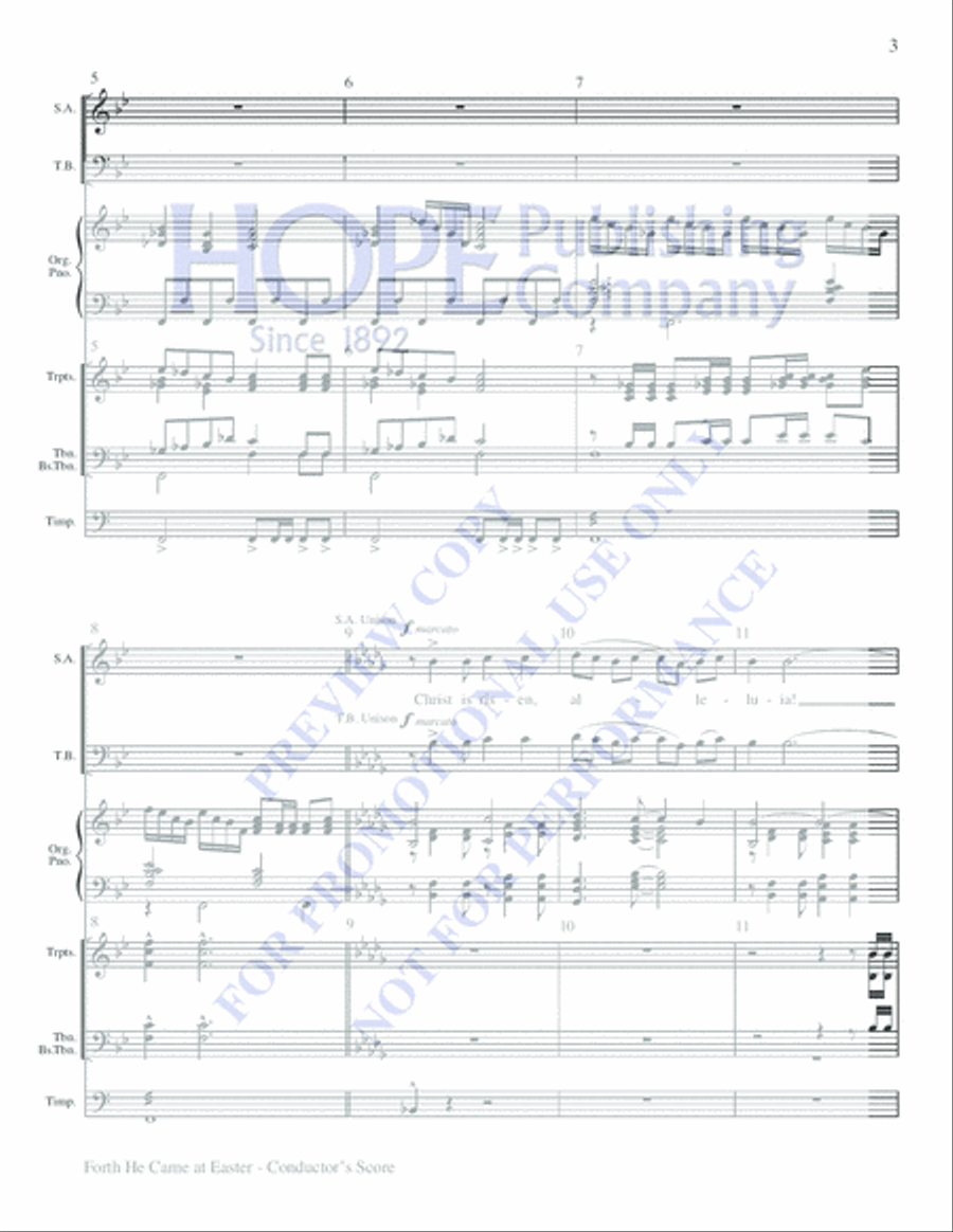Forth He Came at Easter 4-Part scores gallery preview page 3