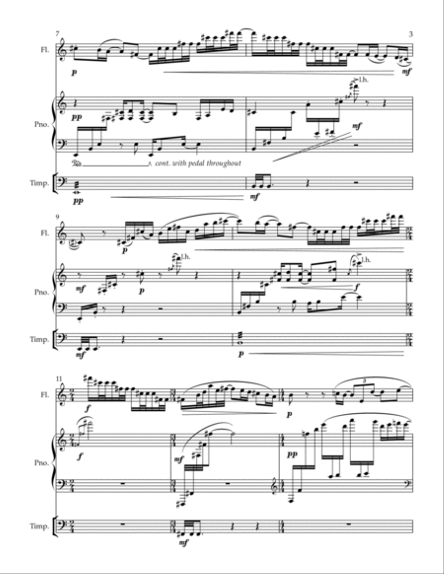 For____* for flute, piano and timpani - dedicated to your timpanist - mixed level Chamber Music scores gallery preview page 3