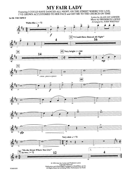 My Fair Lady (Medley): 1st B-flat Trumpet