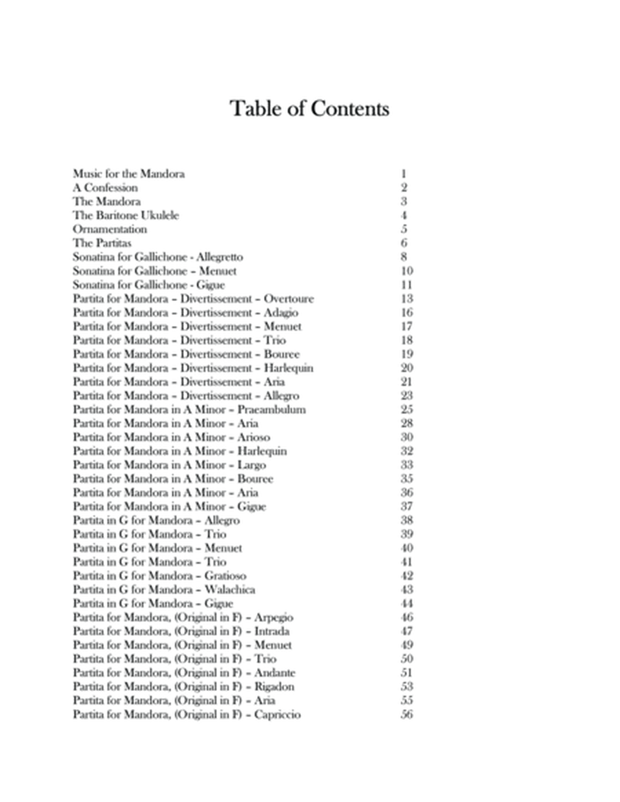 Partitas for Mandora Volume 2 for Baritone Ukulele
