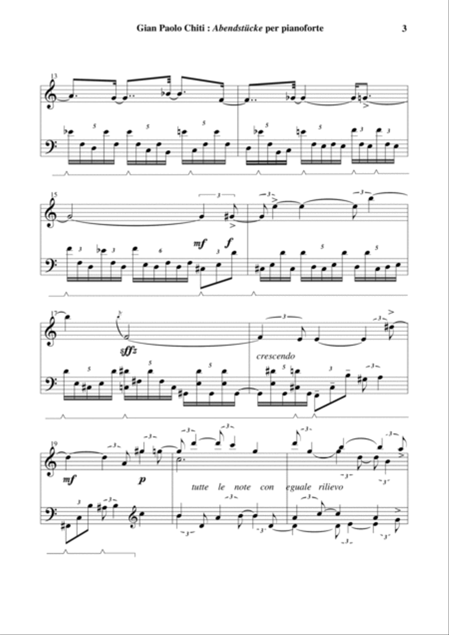 Gian Paolo Chiti: Abendstück for piano solo Piano Solo scores gallery preview page 3