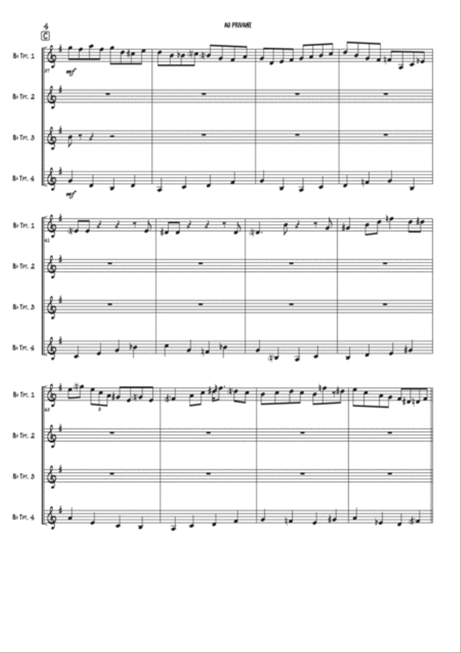 Au Privave Trumpet Duet scores gallery preview page 4