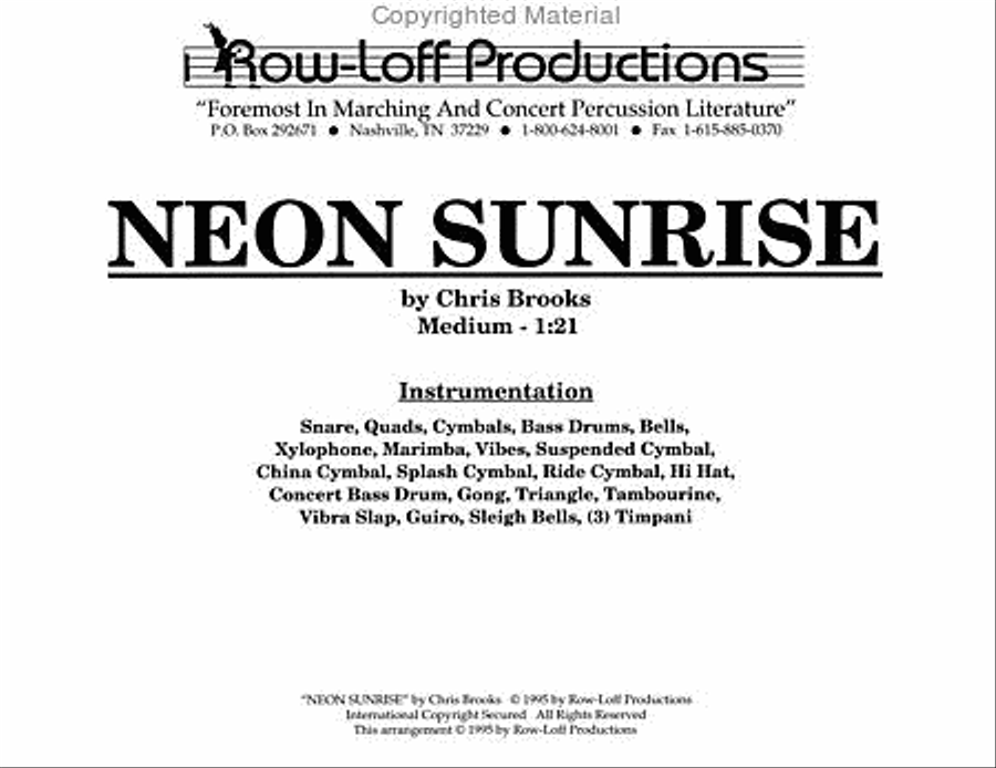 Neon Sunrise Percussion Ensemble scores gallery preview page 2
