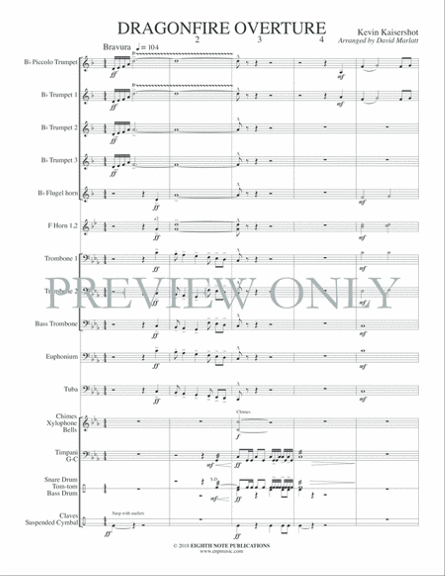 Dragonfire Overture Small Ensemble scores gallery preview page 3