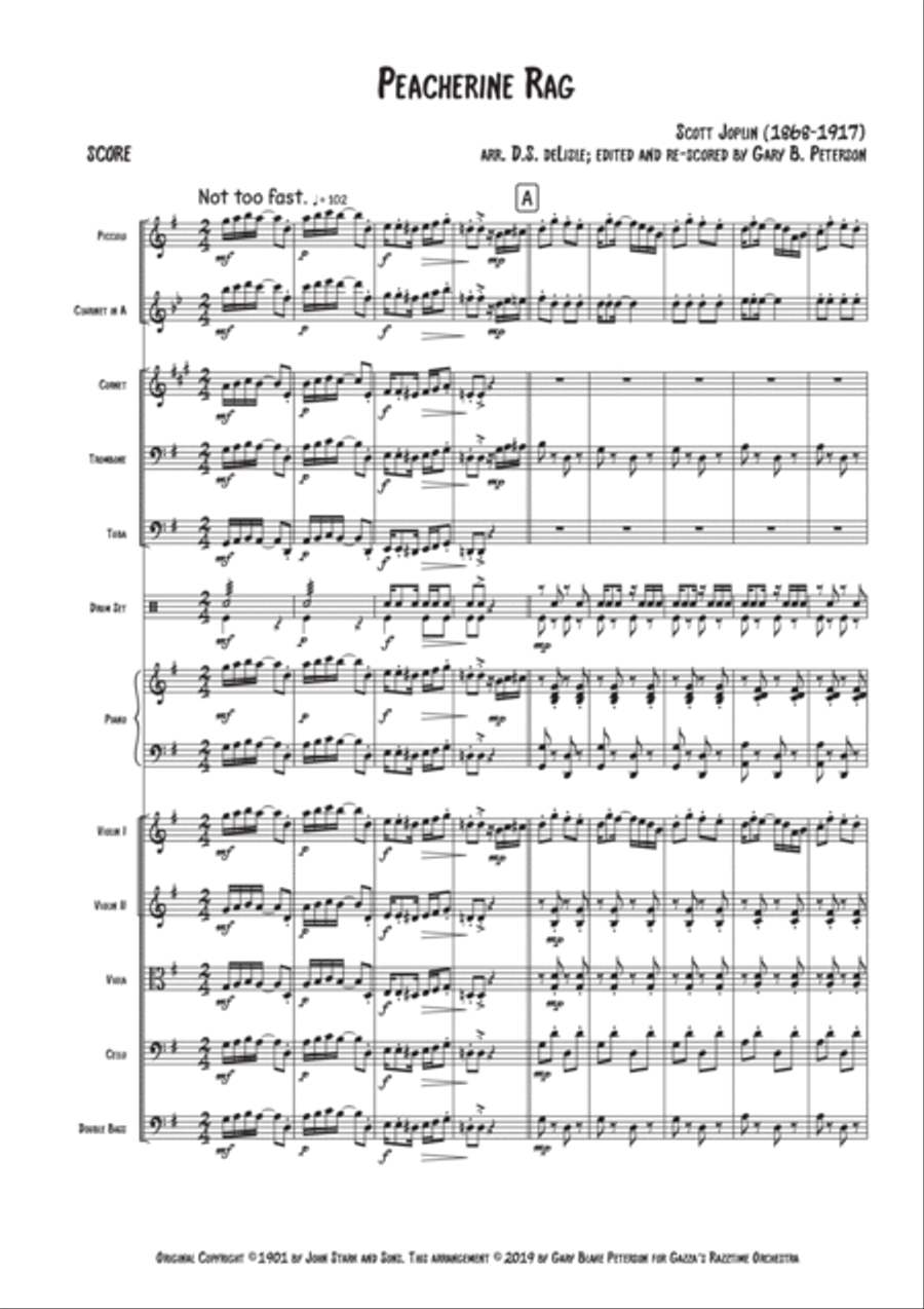Peacherine Rag A Clarinet scores gallery preview page 3