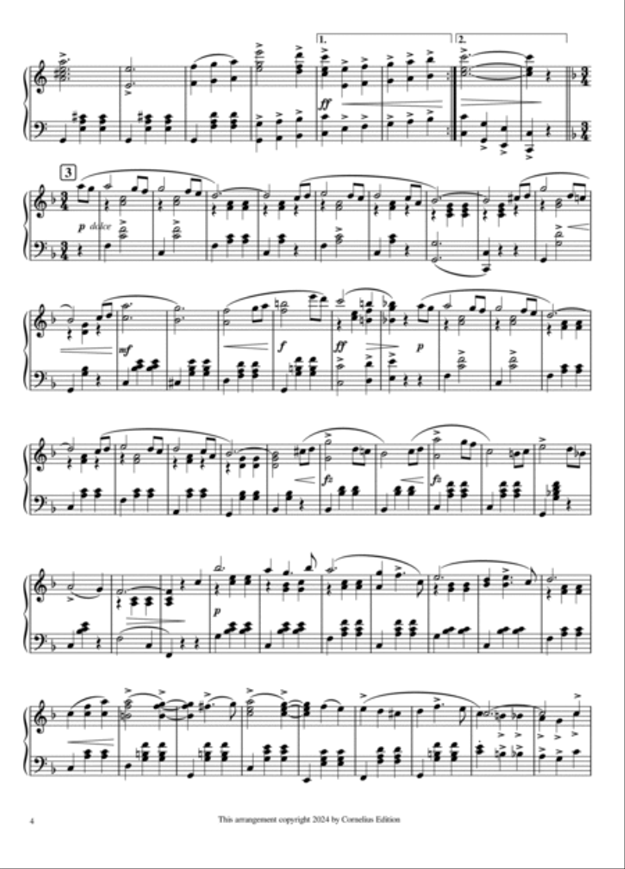 The Merry Widow Waltz (Complete) for Piano Piano Solo scores gallery preview page 4