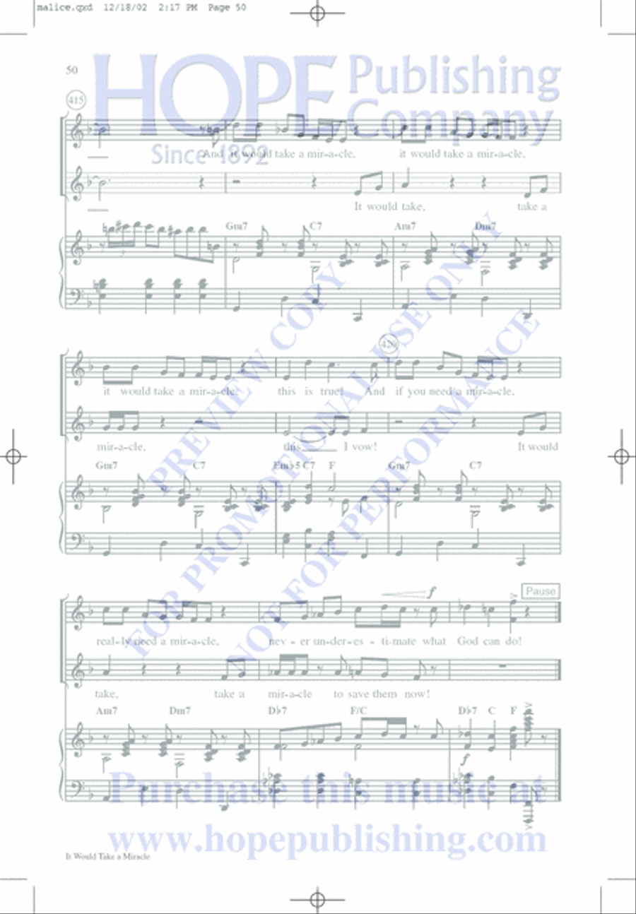 Malice in the Palace Unison Choir scores gallery preview page 50