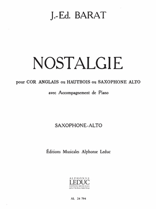 Book cover for Nostalgie (saxophone-alto & Piano)