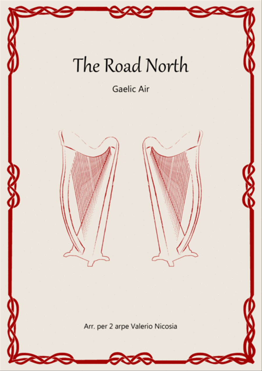 The Road North - Gaelic Air - Arrangement for 2 harps Valerio Nicosia Harp scores gallery preview page 1