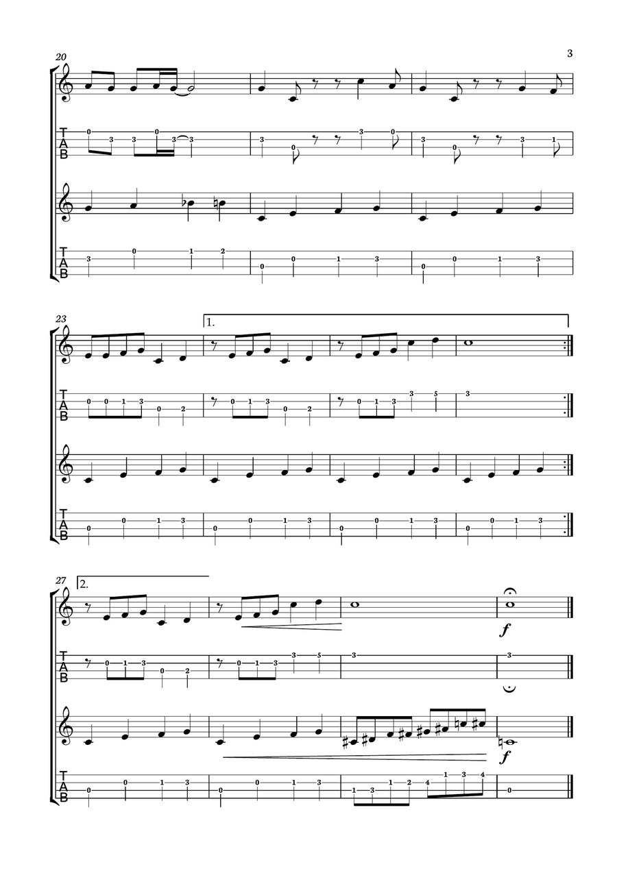 The Flintstones Ukulele scores gallery preview page 3