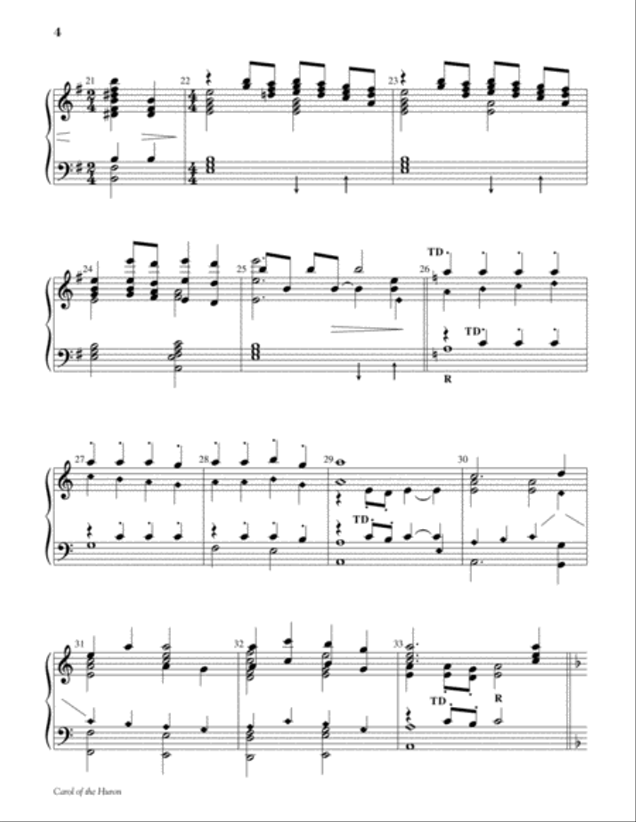 Carol of the Huron 5-Octaves scores gallery preview page 4