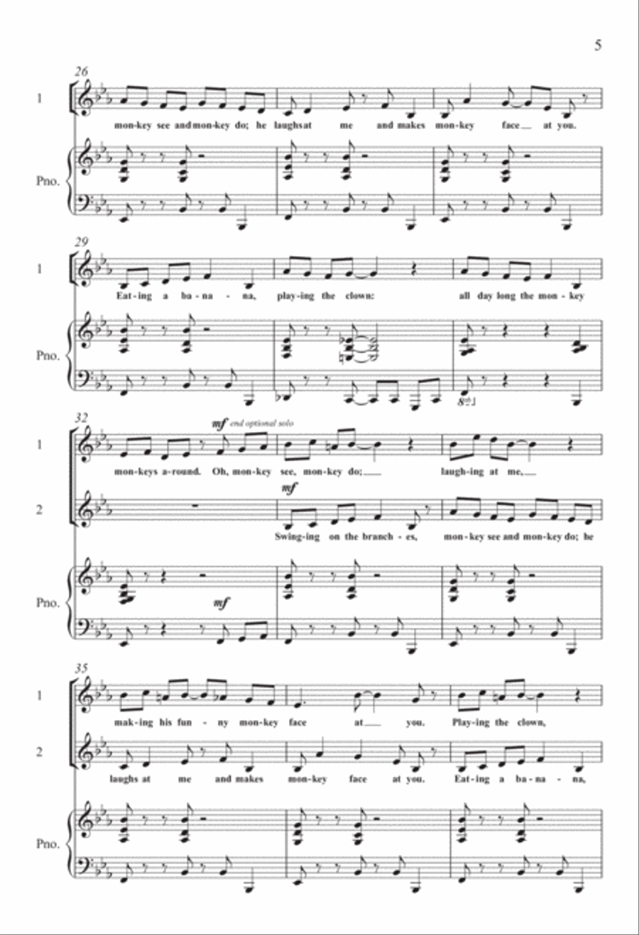 A Trip to the Zoo: 4. Monkey Business 4-Part scores gallery preview page 4