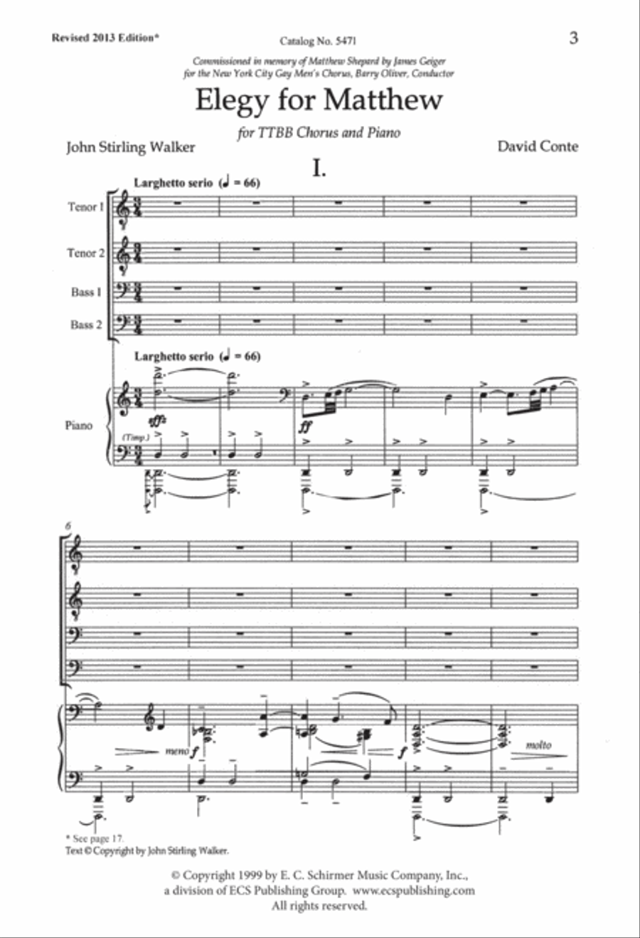 Elegy for Matthew Elegy for Matthew TTBB scores gallery preview page 3