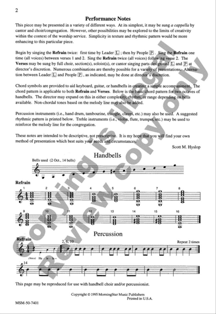 Hallelujah! Praise God with Singing Unison Choir scores gallery preview page 2