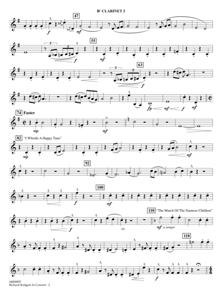 Richard Rodgers in Concert (Medley) (arr. Mac Huff, Paul Murtha) - Bb Clarinet 2