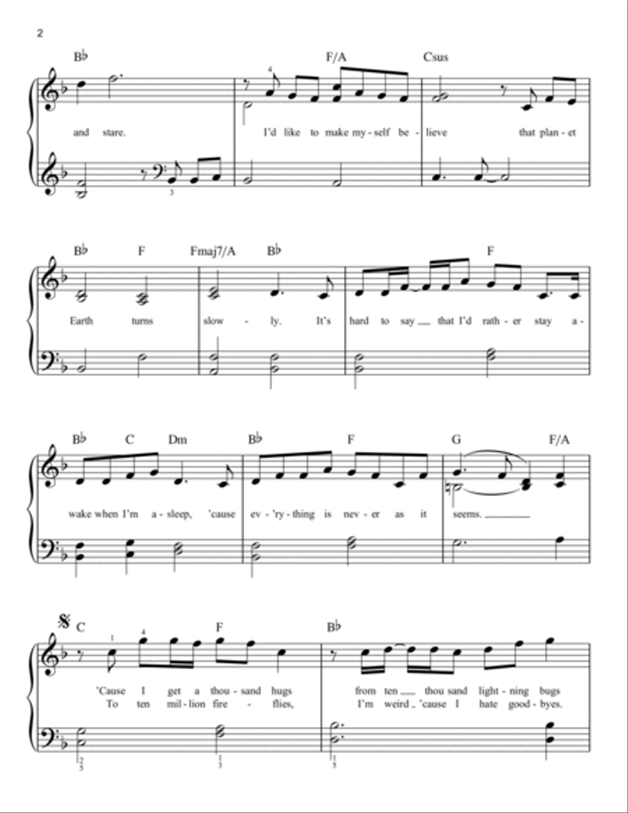 Fireflies Easy Piano scores gallery preview page 2