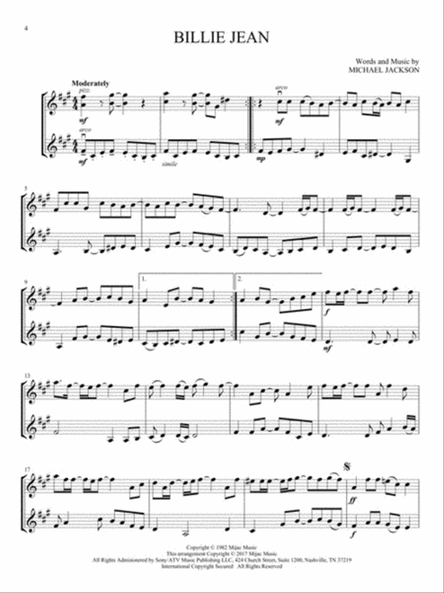 All-Time Popular Songs for Violin Duet String Duet scores gallery preview page 5