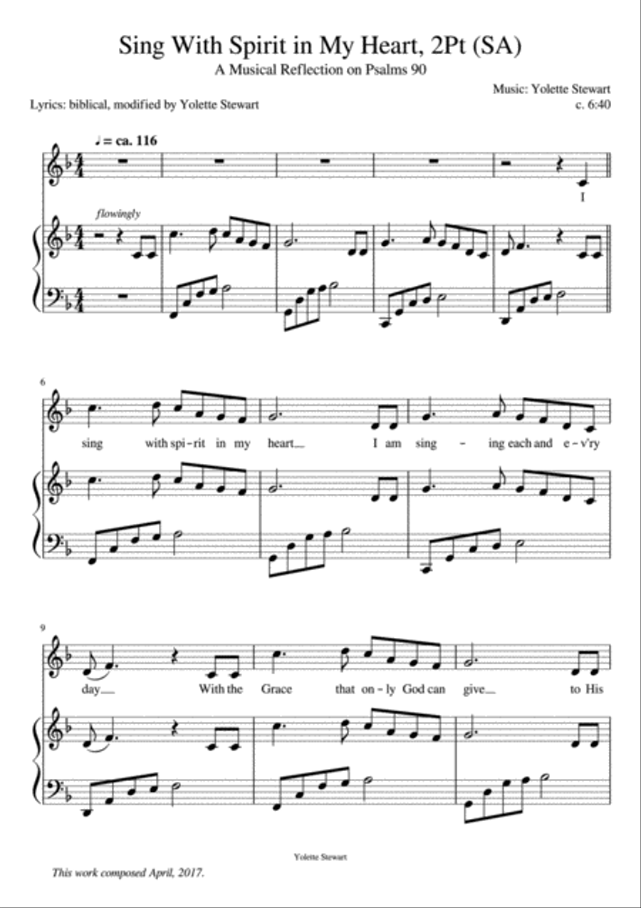 Sing with Spirit in my Heart SA scores gallery preview page 1