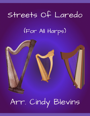 Book cover for Streets of Laredo, for Lap Harp Solo