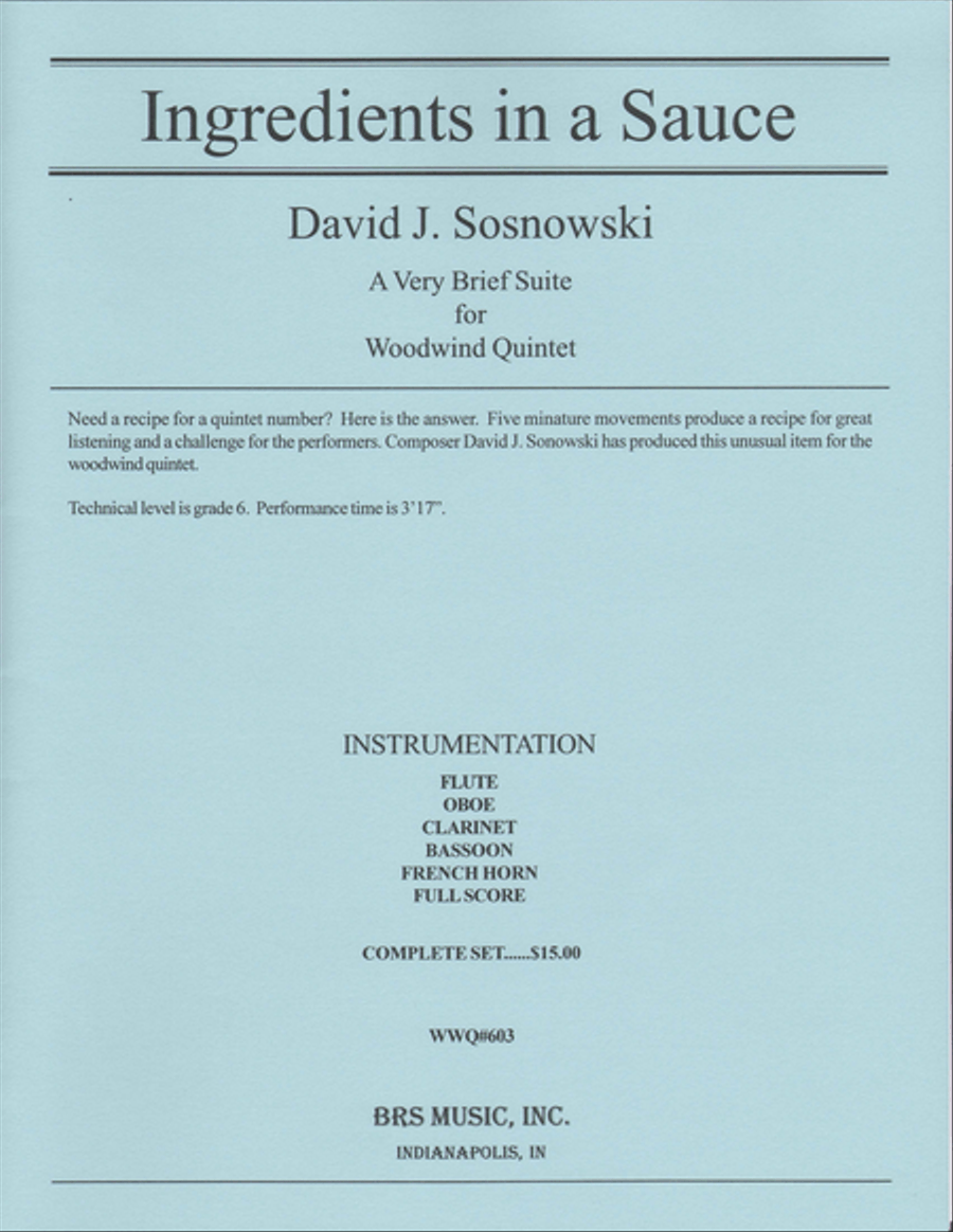 Ingredients in a Sauce Woodwind Quintet scores gallery preview page 1
