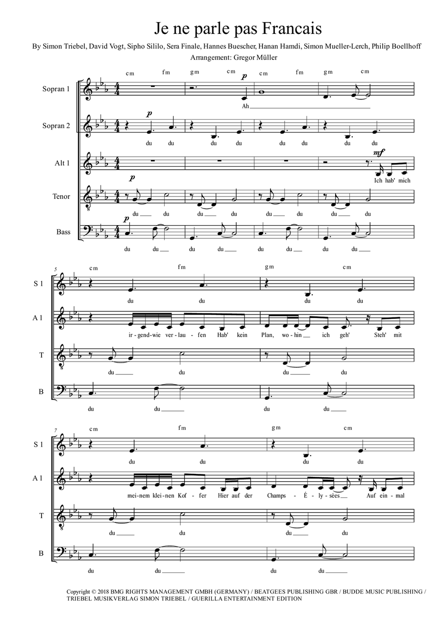 Je Ne Parle Pas Francais Divisi scores gallery preview page 1