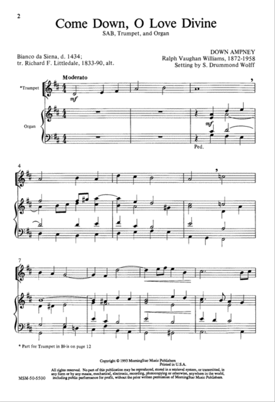 Come Down, O Love Divine 3-Part scores gallery preview page 2