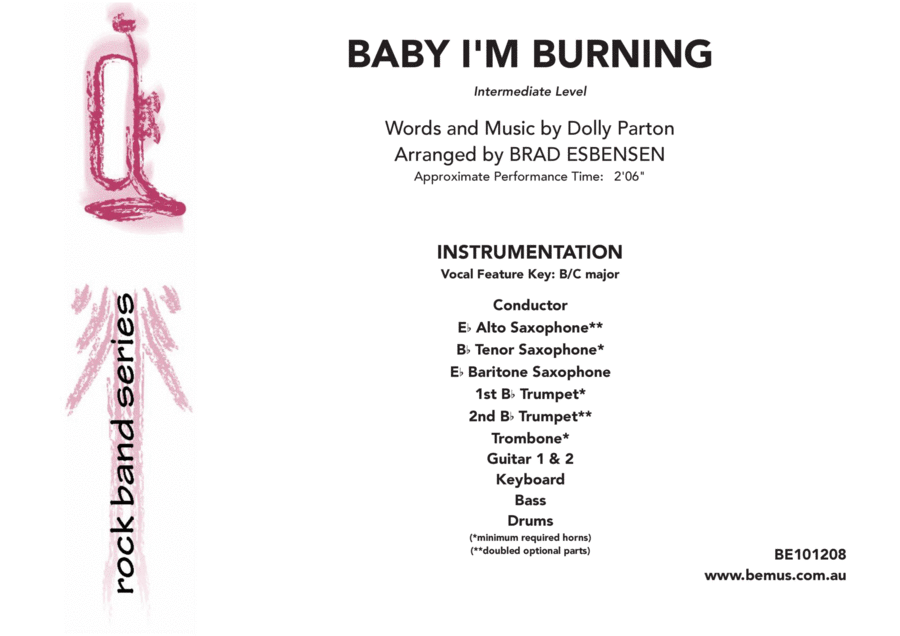 Baby I'm Burning Baby I'm Burning Tenor Saxophone scores gallery preview page 1