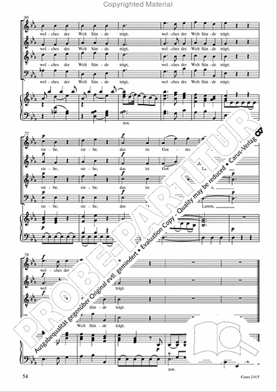 Carl Philipp Emanuel Bach & Gottfried August Homilius. Motets and Choruses Choir scores gallery preview page 56