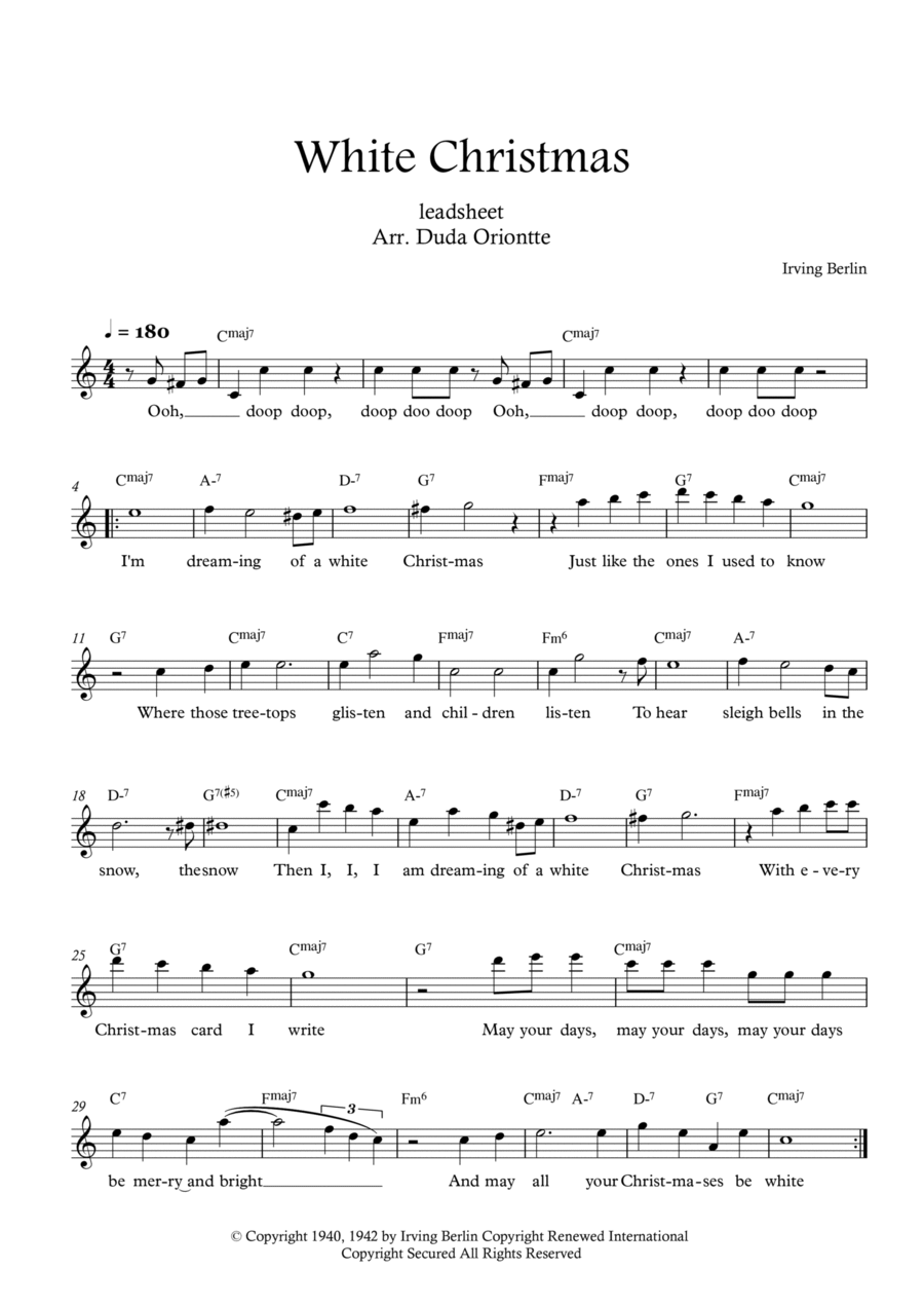 White Christmas White Christmas Easy Piano scores gallery preview page 1