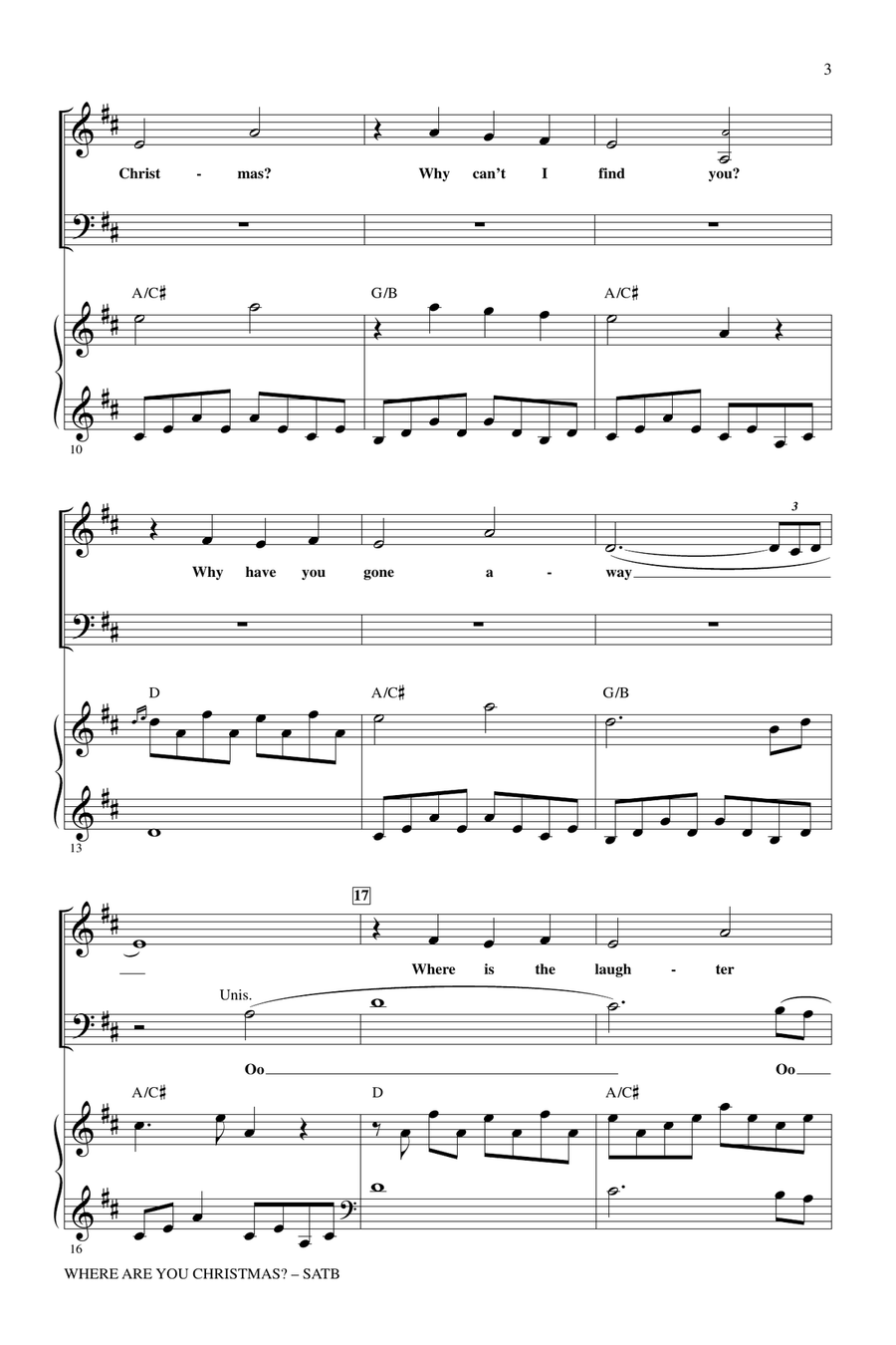 Where Are You Christmas? (arr. Mac Huff) (from How The Grinch Stole Christmas) 4-Part scores gallery preview page 2