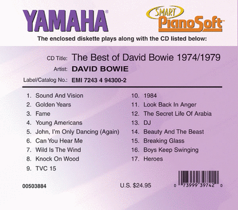 The Best of David Bowie: 1974-1979 - Piano Software