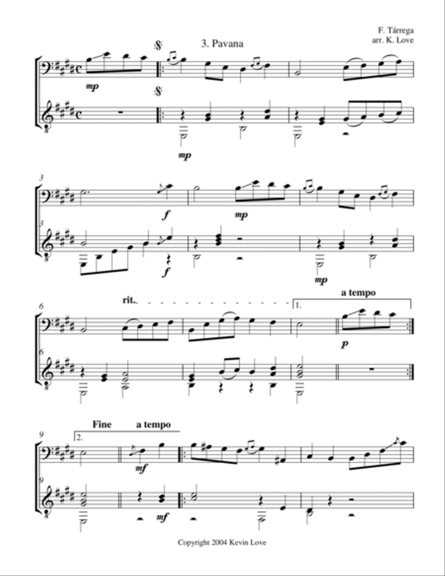 T. for Two (Cello and Guitar) - Score and Parts String Duet scores gallery preview page 3