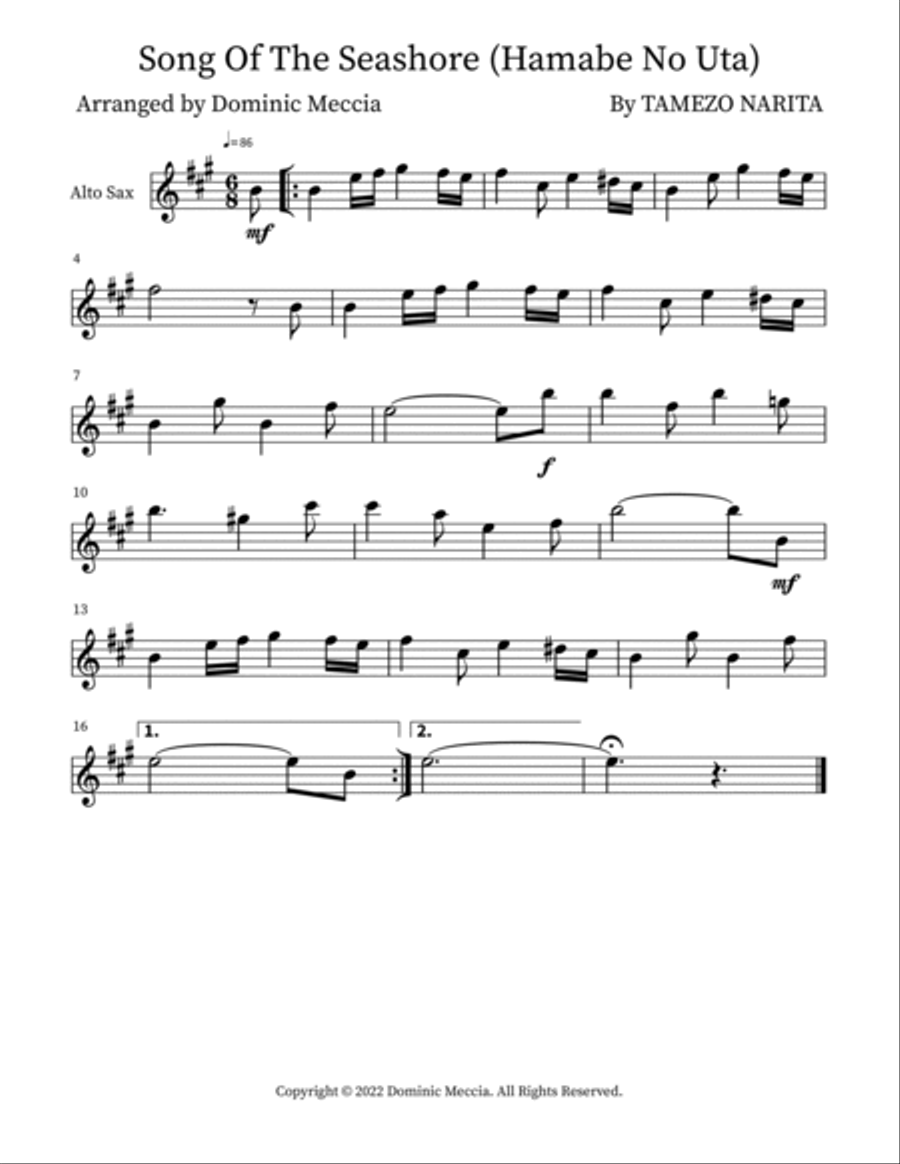 Song Of The Seashore (Hamabe No Uta) Small Ensemble scores gallery preview page 3