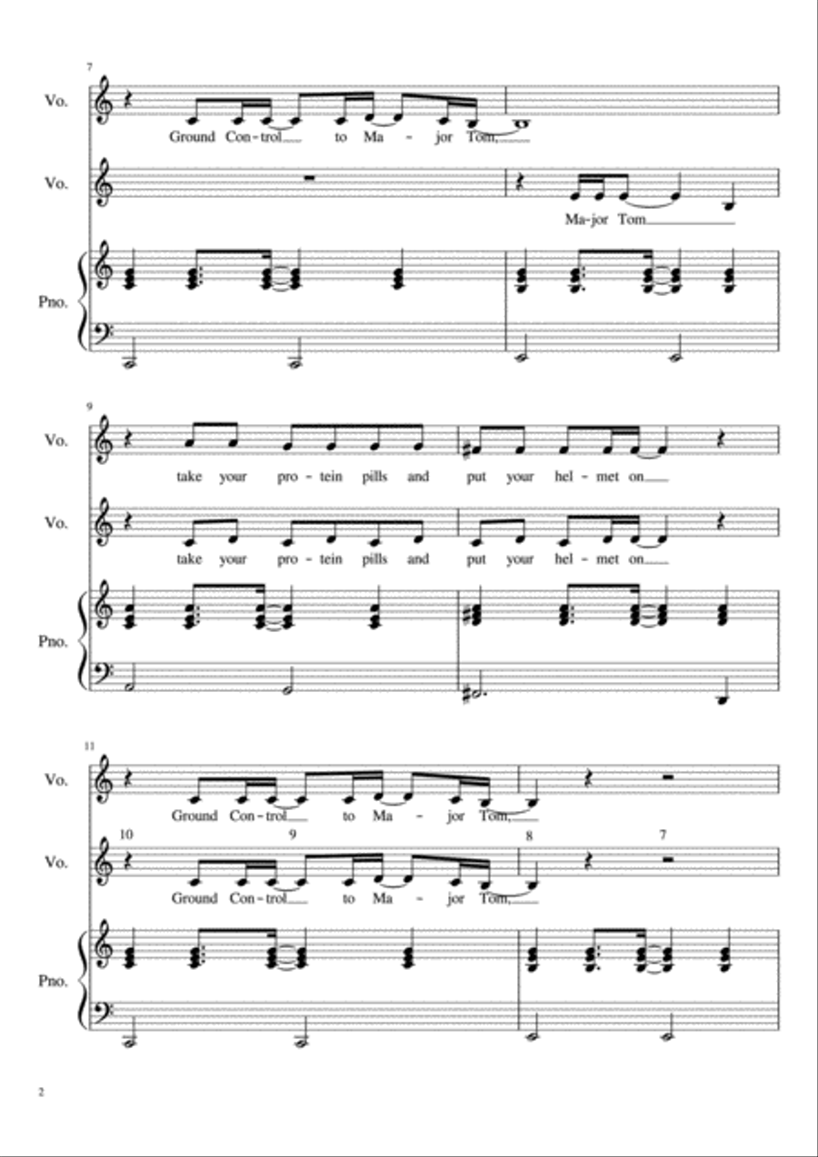 Space Oddity Space Oddity Piano scores gallery preview page 2
