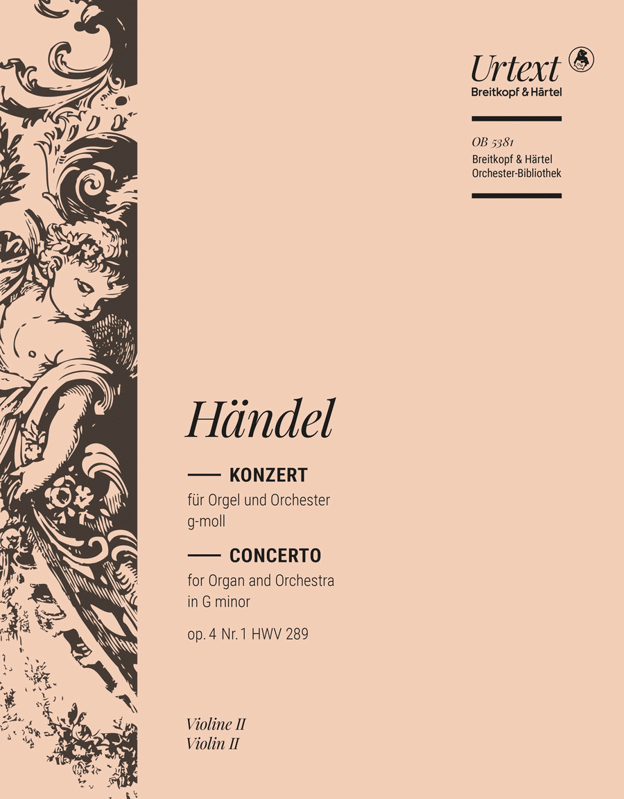 Organ Concerto (No. 1) in G minor Op. 4/1 HWV 289 Orchestra scores gallery preview page 1