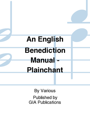 Book cover for An English Benediction Manual - Plainchant